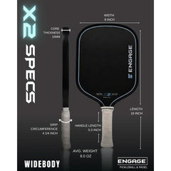 Engage X2 Widebody 16mm Pickleball Paddle