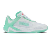 K-Swiss K-Frame Pickleball Shoe - White/Neon Mint/Hot Neon Pink