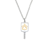 Born to Rally Pickleball Paw Necklace