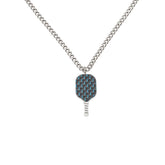 Born to Rally Pickleball Stainless Steel Carbon Fiber Necklace