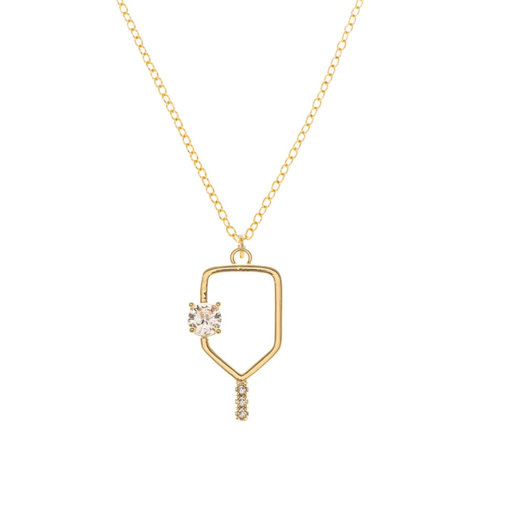 Born to Rally Serve and Sparkle Pickleball Necklace