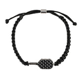 Born to Rally Pickleball Stainless Steel Carbon Fiber Bracelet