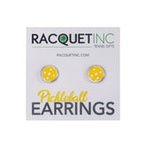 Yellow Pickleball Ball Earrings Flat