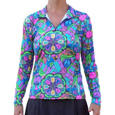 Pickleball Bella Groovy Quarter Zip Long Sleeve Shirt