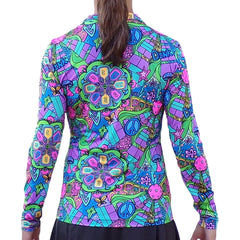 Pickleball Bella Groovy Quarter Zip Long Sleeve Shirt