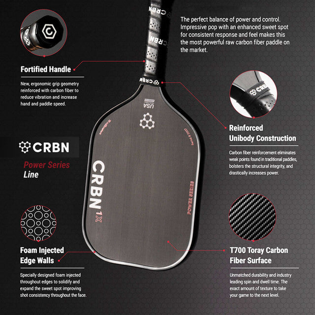 CRBN-2X Power Series Carbon Fiber Pickleball Paddle