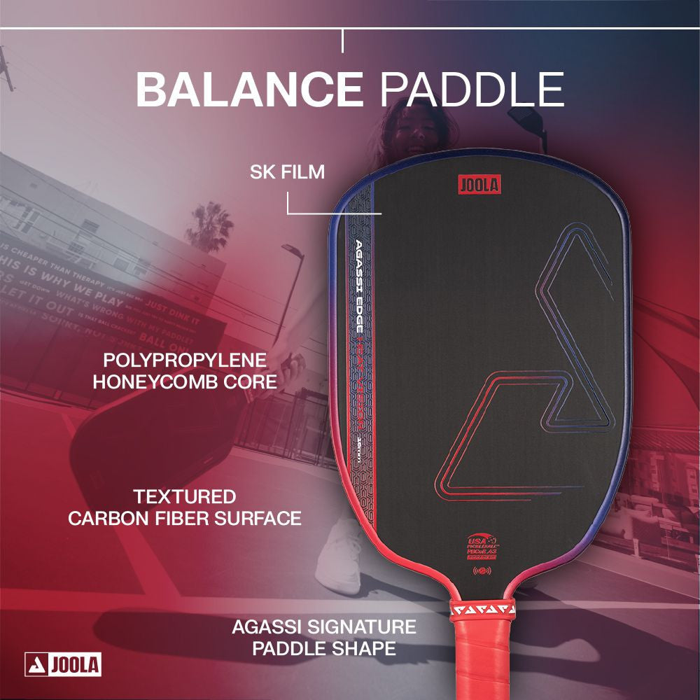 JOOLA Agassi Edge Heat Vision 16mm Pickleball Paddle