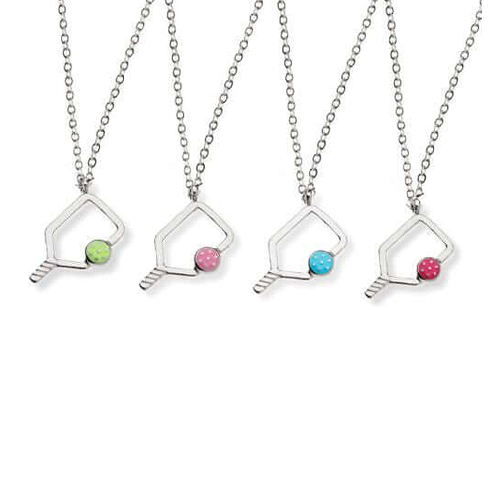 Born to Rally Color Pop Pickleball Necklace