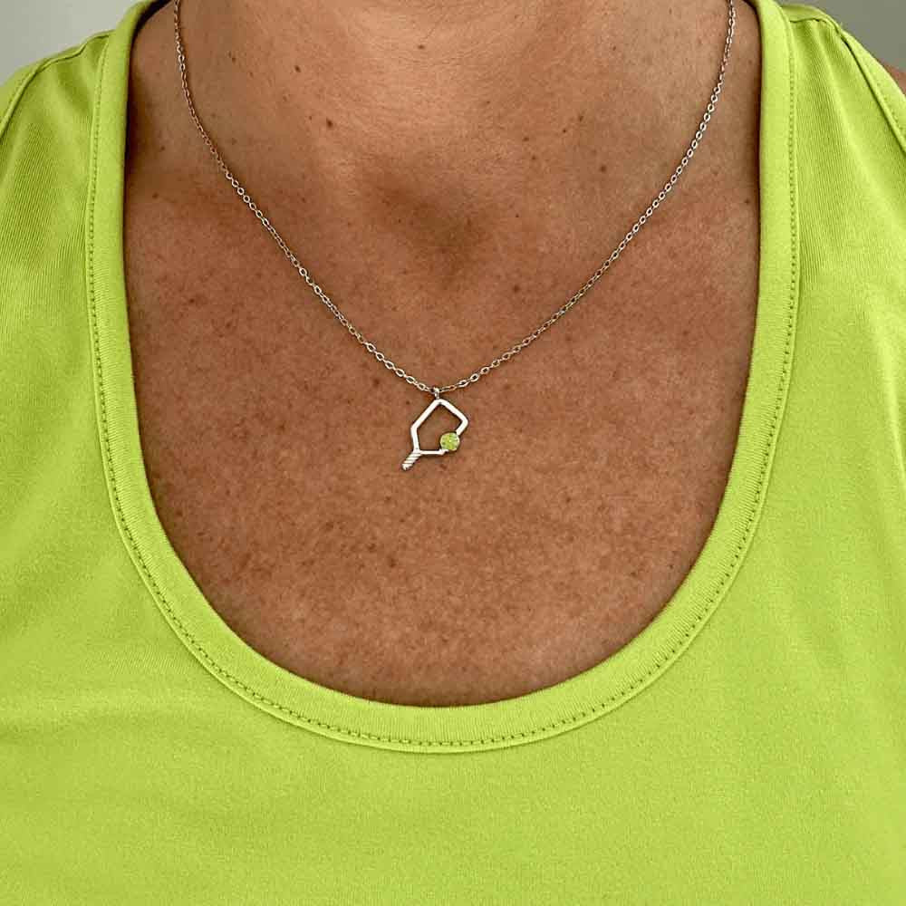 Born to Rally Color Pop Pickleball Necklace