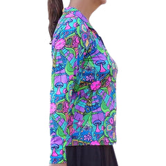 Pickleball Bella  Groovy Quarter Zip Long Sleeve Shirt